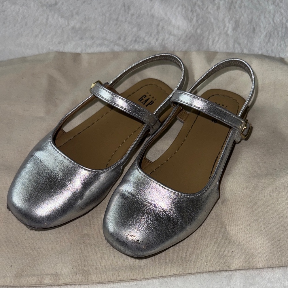 GAP Kids Metallic Silver Dress Shoes